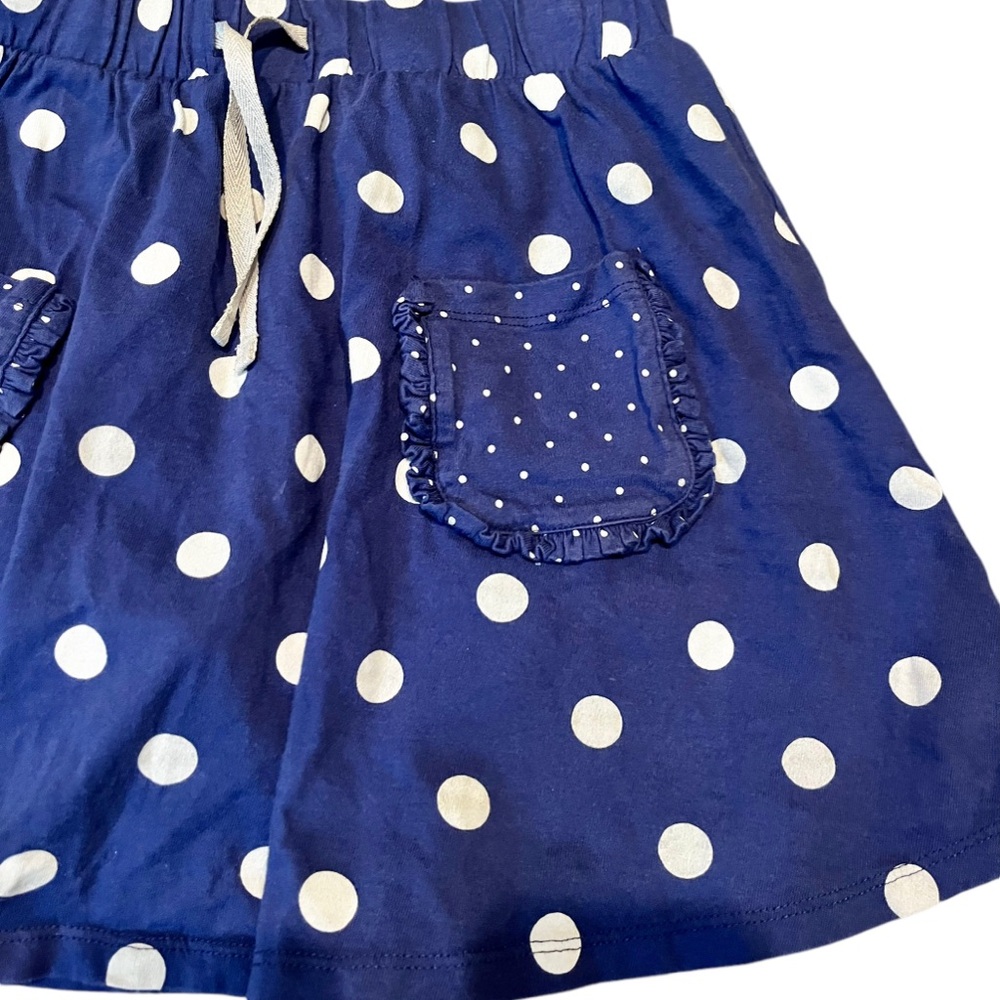 Boden Navy Skirt White Polka Dots with bloomers size 14